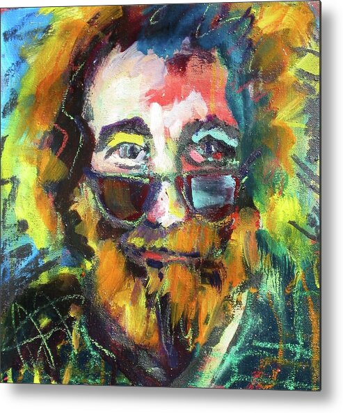 Grateful Dead Metal Print featuring the painting Jerry Garcia by Les Leffingwell