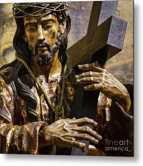 Andalucia Metal Print featuring the photograph Jesus Carrying Cross Cathedral Cadiz Spain by Pablo Avanzini