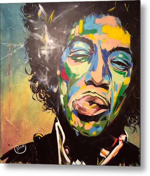 Jimi Hendrix Metal Print featuring the painting Jimi by Daniel Ross