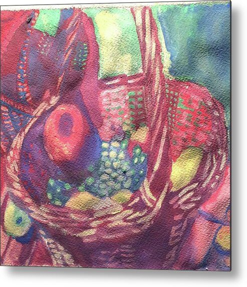 Still Life Metal Print featuring the painting Just Gathered by Enrique Ojembarrena