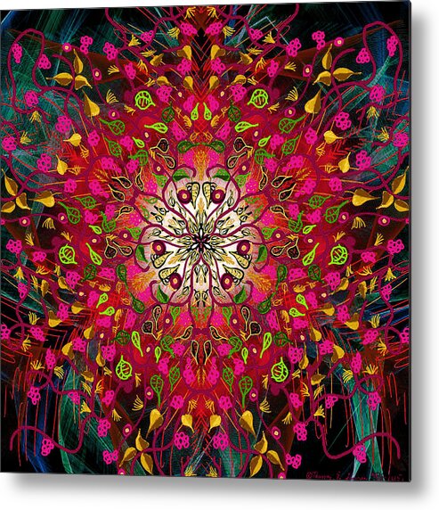  Psychedelic Metal Print featuring the painting Kaleidoflower#7 by ThomasE Jensen