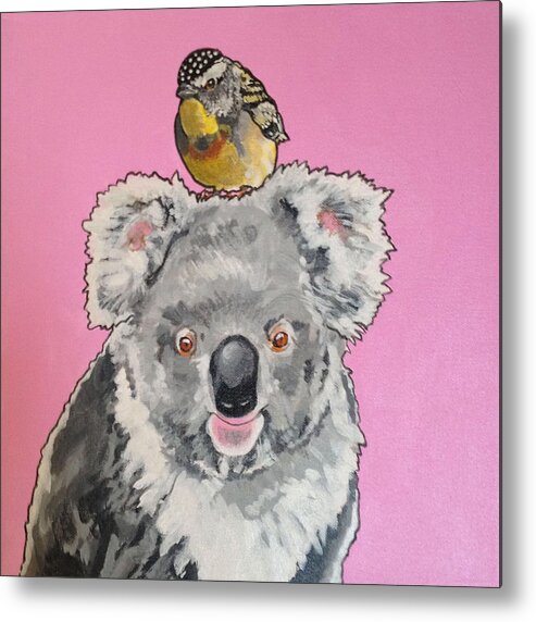 Koala And Spotted Pardolette Metal Print featuring the painting Kalman the Koala by Sharon Cromwell