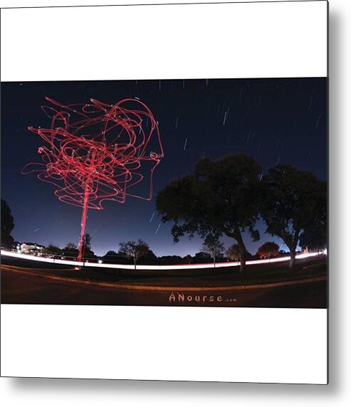 Night_shooterz Metal Print featuring the photograph Keeping It Weird In Austin By Light by Andrew Nourse