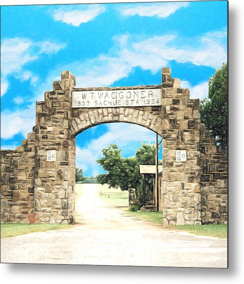 Texas Metal Print featuring the painting La Puerta Principal - Main Gate, Nbr 1F by Will Barger