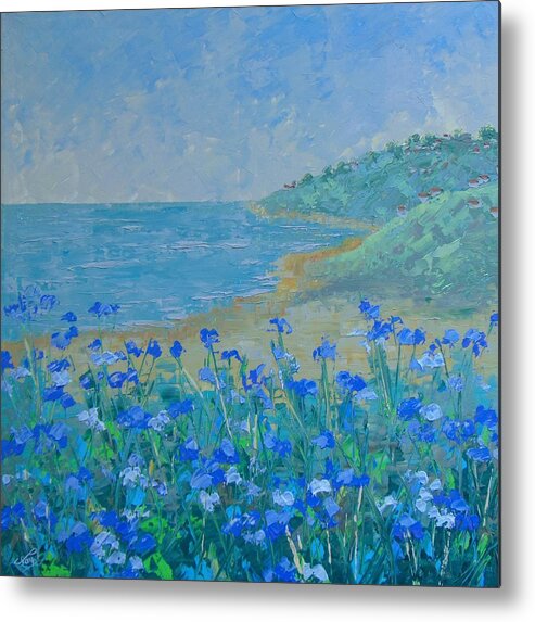 Floral Metal Print featuring the painting La riviera France by Frederic Payet