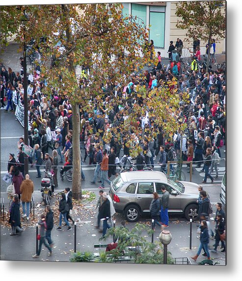 11th Metal Print featuring the photograph Labor Protest in Paris by Hugh Smith