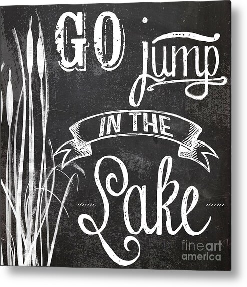 Chalk Sign Metal Print featuring the painting Lake House Rustic Sign by Mindy Sommers