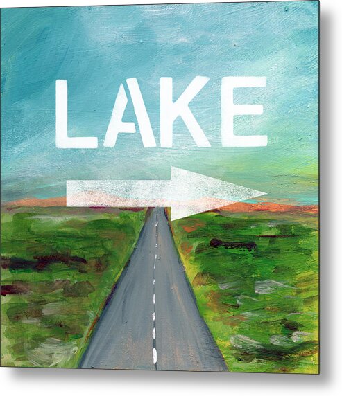 Lake Metal Print featuring the painting Lake Road- Art by Linda Woods by Linda Woods