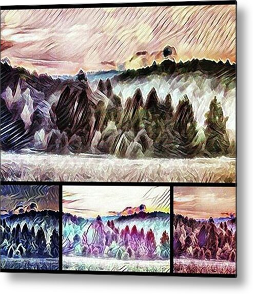 Pixlr Metal Print featuring the photograph #landscape #sunset #psychedelic by Dx Works