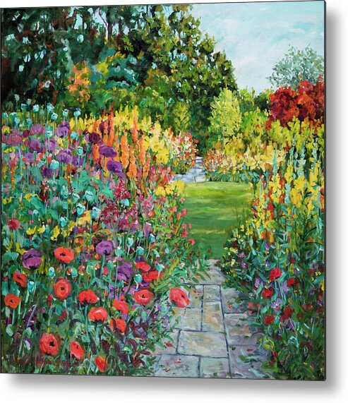 Flowers Metal Print featuring the painting Landscape with Poppies by Ingrid Dohm