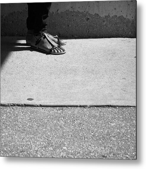 Minimalove Metal Print featuring the photograph L'attente / Waiting

#pieds #feet by Jean Morin