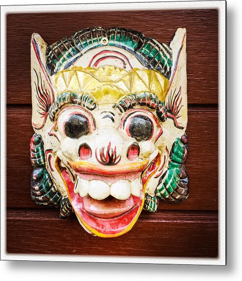 Mask Metal Print featuring the photograph Laughing mask by Matthias Hauser