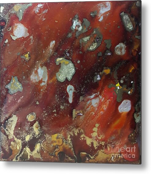 Alcohol Metal Print featuring the painting Lava Flow by Terri Mills