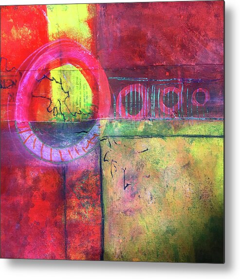 Large Geometric Abstract Metal Print featuring the painting Layers No. 3 by Nancy Merkle