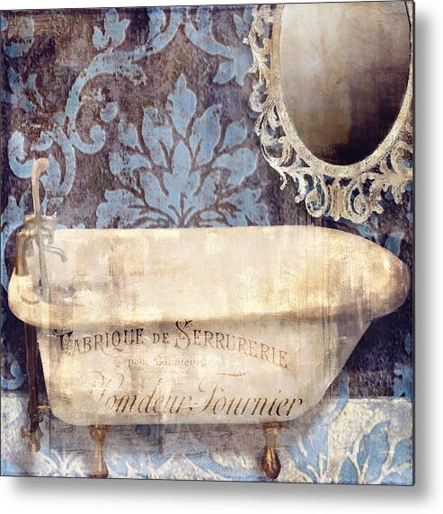 Bath Metal Print featuring the painting Le Bain Paris Blue by Mindy Sommers