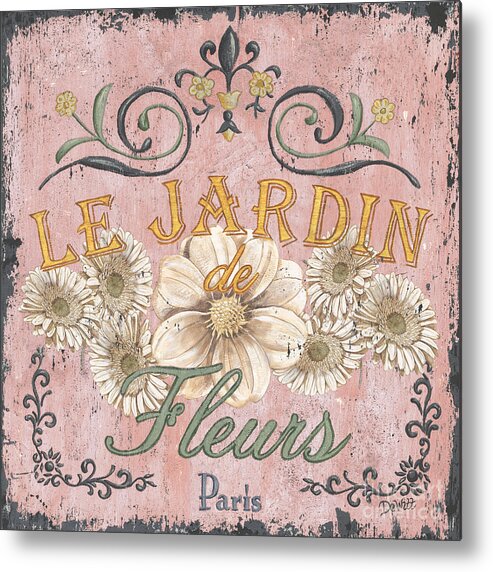 Le Jardin Metal Print featuring the painting Le Jardin 1 by Debbie DeWitt
