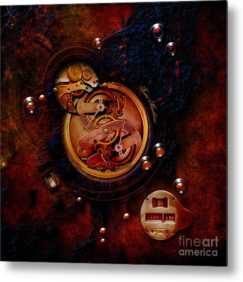  Metal Print featuring the painting Life time machine by Alexa Szlavics