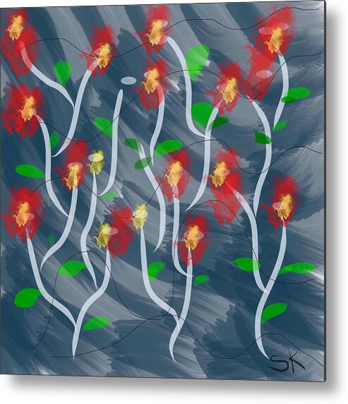 Sprouts Metal Print featuring the digital art Light Sprouts by Sherry Killam