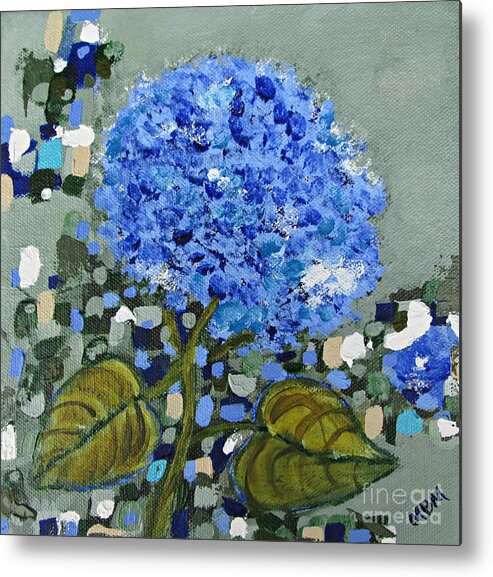 Hydrangea Flower Metal Print featuring the painting Lindsey's Flower by Mary Mirabal