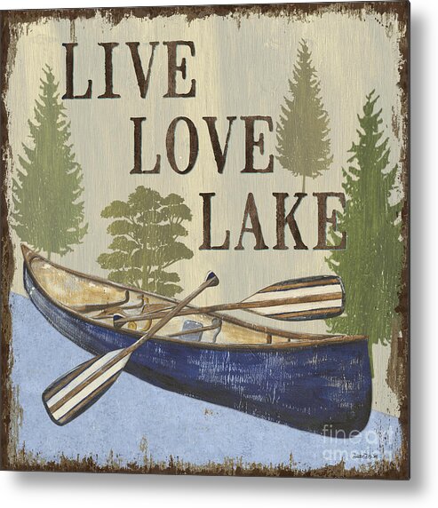 #faatoppicks Metal Print featuring the painting Live, Love Lake by Debbie DeWitt