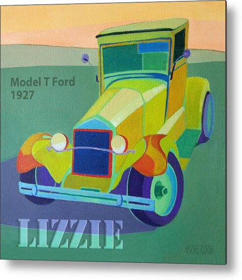 Ford Metal Print featuring the digital art Lizzie Model T by Evie Cook