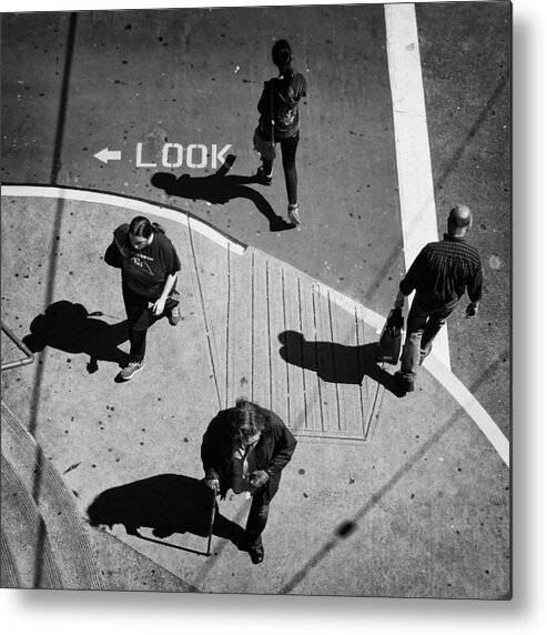 Street Metal Print featuring the photograph Look by Jianwei Yang