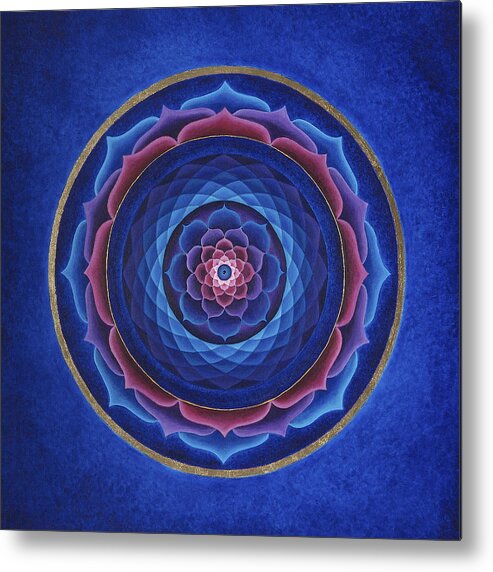 Mandala Metal Print featuring the painting Lotus Eye by Erik Grind