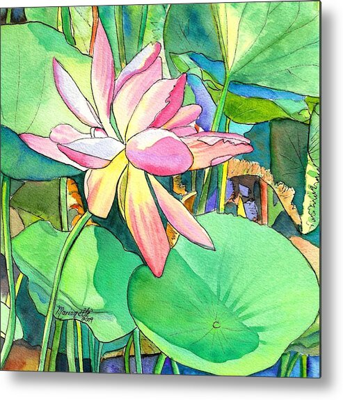 Kauai Metal Print featuring the painting Lotus Flower by Marionette Taboniar