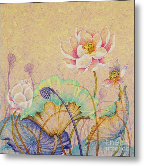 Lotus Metal Print featuring the painting Lotus. Tenderness by Yuliya Glavnaya
