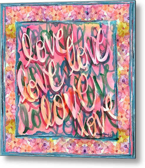 Love Metal Print featuring the painting Love Pink by Liana Yarckin