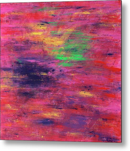 Abstract Metal Print featuring the painting Love Story by Angela Bushman
