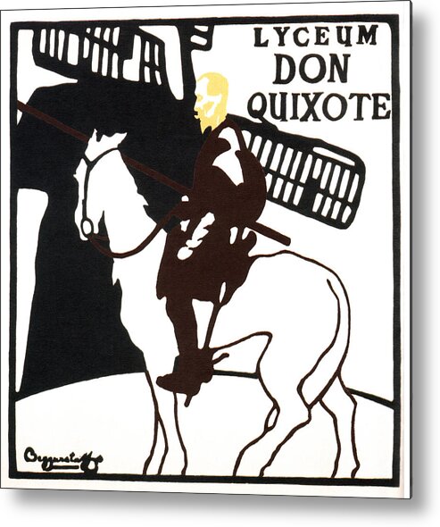 Vintage Metal Print featuring the mixed media Lyceum Don Quixote - Theatre - Vintage Advertising Poster by Studio Grafiikka