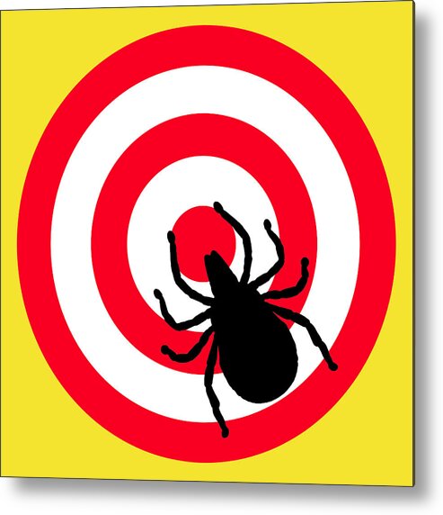 Richard Reeve Metal Print featuring the digital art Lyme Disease Ixodes Tick on Target by Richard Reeve