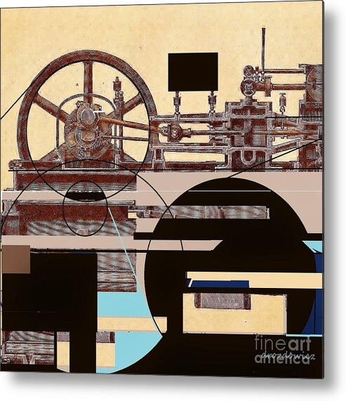 Machin Parts And Things Metal Print featuring the mixed media Machine by Andrew Drozdowicz