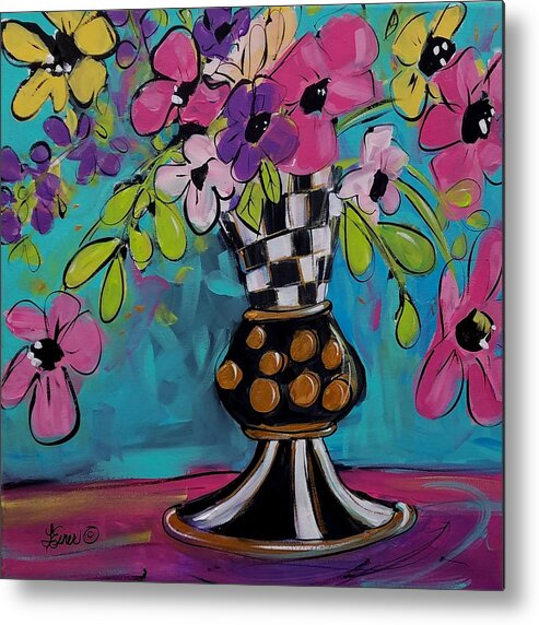 Floral Metal Print featuring the painting Mad About You by Terri Einer