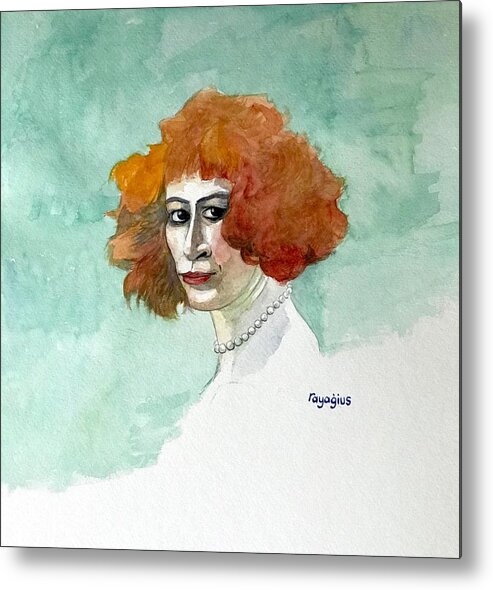 Female Metal Print featuring the painting Magda by Ray Agius