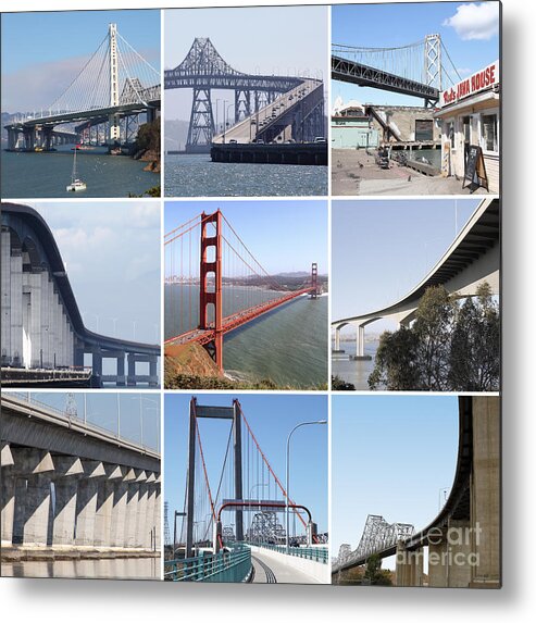 Wingsdomain Metal Print featuring the photograph Majestic Bridges of The San Francisco Bay Area 20150102 by San Francisco