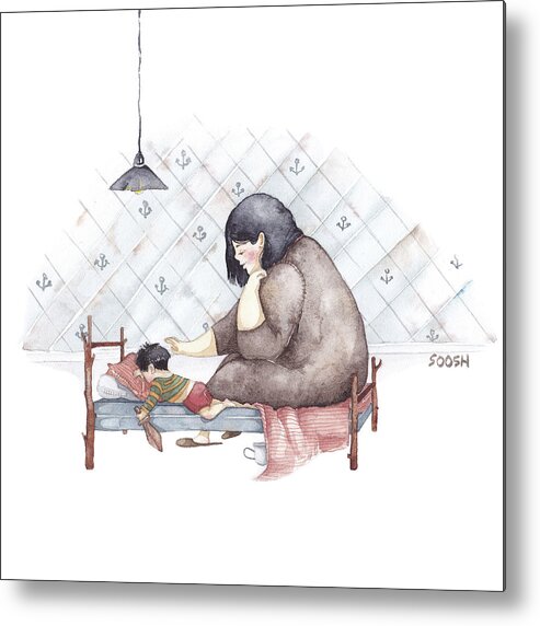 Illustration Metal Print featuring the painting Mama by Soosh