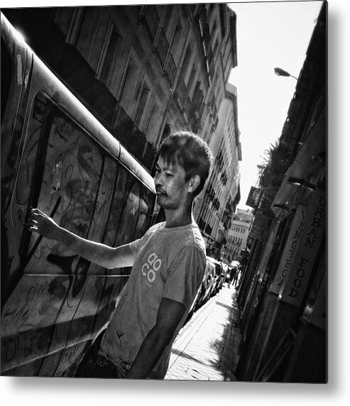 Asianpeople Metal Print featuring the photograph #man #people #instapeople #streetpeople by Rafa Rivas