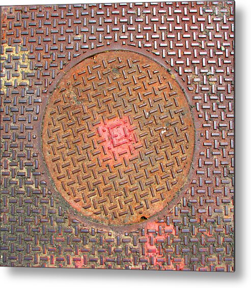 Manhole Metal Print featuring the photograph Manhole Mandala by Ben Freeman