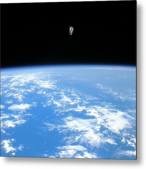 Bruce Mccandless Metal Print featuring the photograph Manned Maneuvring Unit Space Walk, 1984 by Nasa