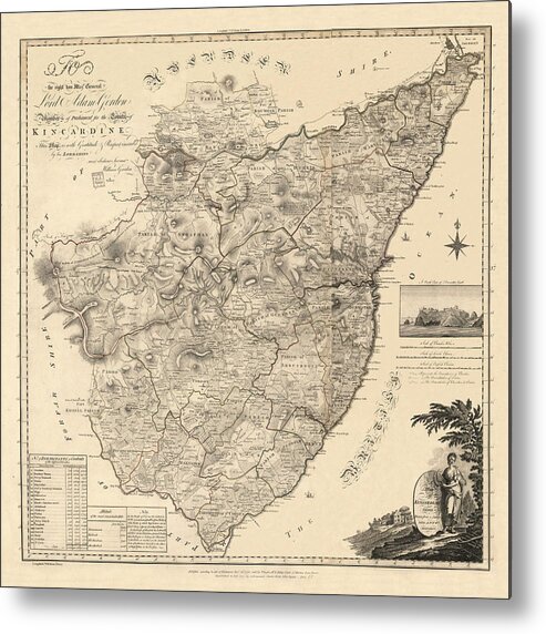 Map Of Kincardine Metal Print featuring the photograph Map Of Kincardine 1774 by Andrew Fare
