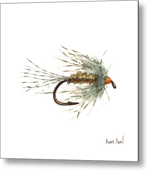 Fishing Metal Print featuring the painting March Brown Spider by Sean Seal