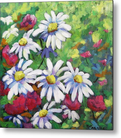 Fleurs Metal Print featuring the painting Marguerites 001 by Richard T Pranke