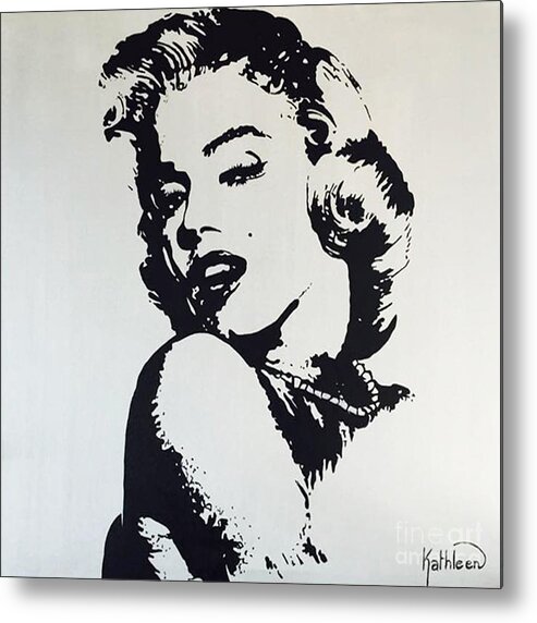 Marilyn Monroe Metal Print featuring the painting MARILYN MONROE / Glamour by Kathleen Artist PRO