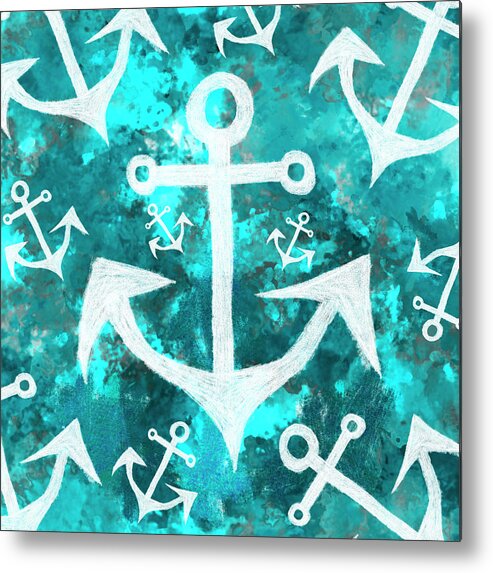 Anchor Metal Print featuring the painting Maritime anchor art by Jorgo Photography