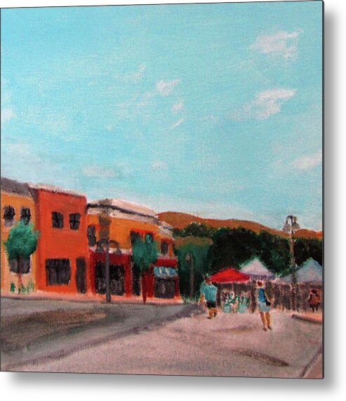 Farmers Market Metal Print featuring the painting Market Day by Linda Feinberg