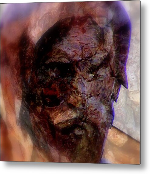Marred Metal Print featuring the digital art Marred Visage 4 by Kathleen Luther