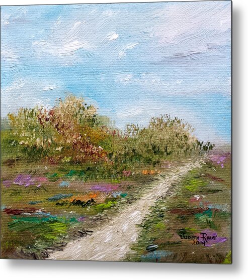 Landscape Metal Print featuring the painting May The Road Rise Up To Meet You by Judith Rhue