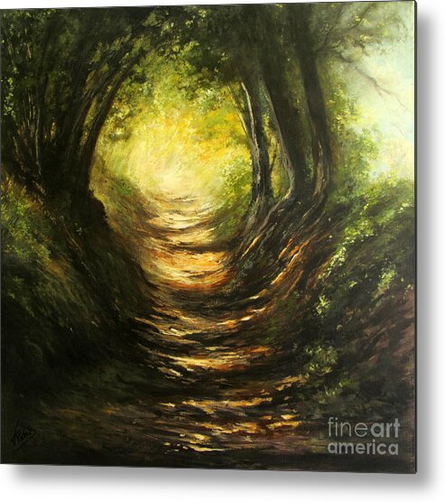 Landscape Metal Print featuring the painting May Your Light Always Shine by Valerie Travers